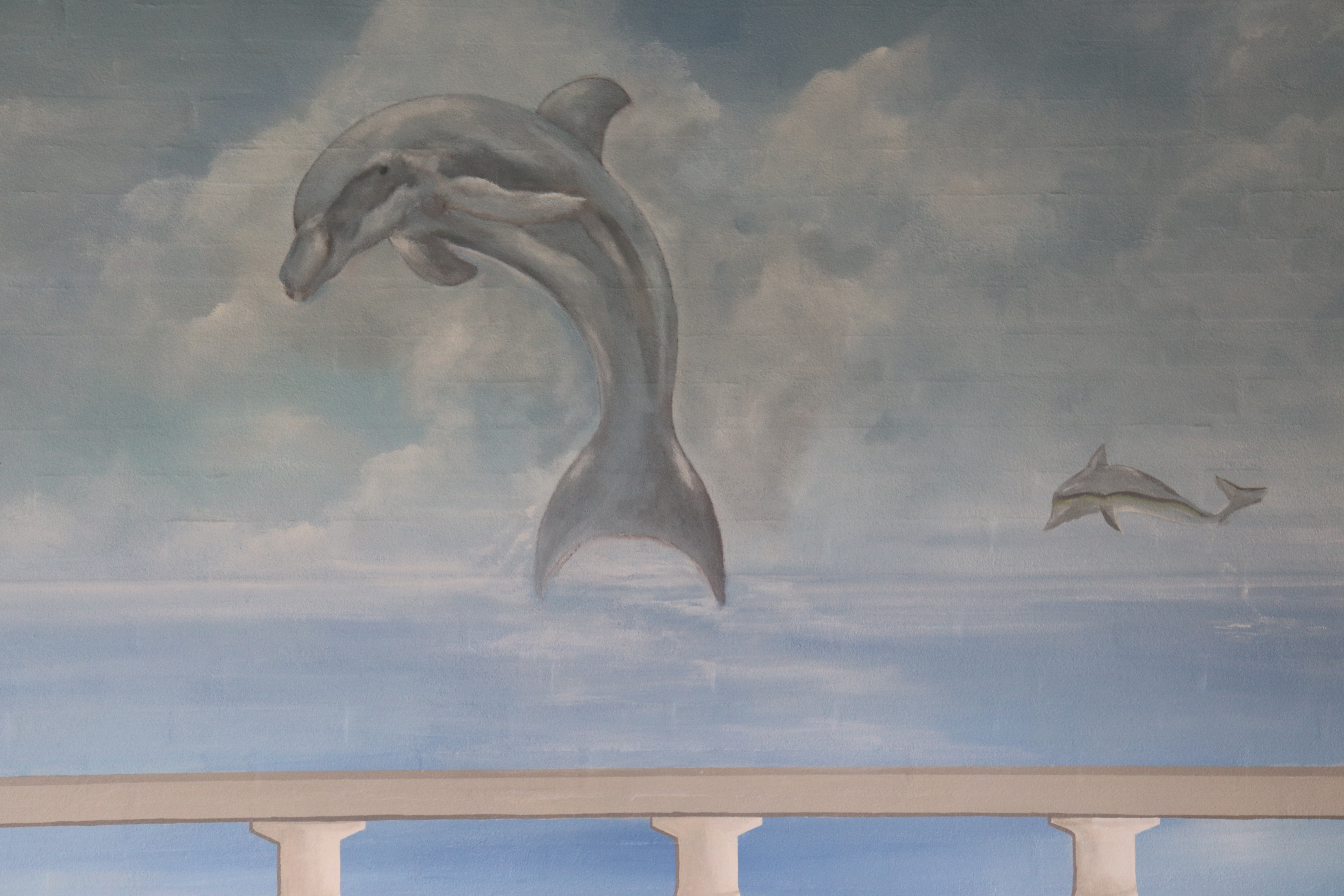 Dekorationsmaleri af delfin
